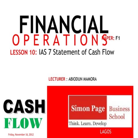 I lecture Cash Flow F1 Lesson6