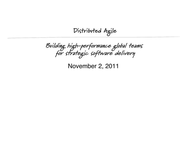 Distributed Agile