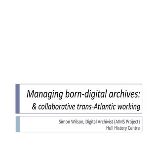 Born Digital Archives