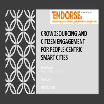 Crowdsourcing and citizen engagement for people-centric smart cities