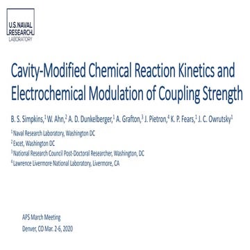 Simpkins strong vibrational coupling - aps mar 2020 | PPTX