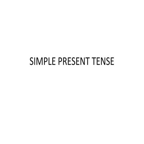 Simple present explanation