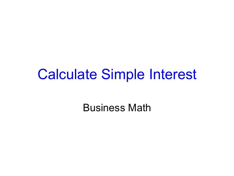simple interest formula