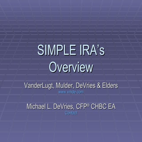 Simple IRA Overview