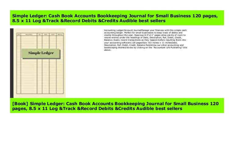 Simple Ledger Cash Book Accounts Bookkeeping Journal for Small Busin…