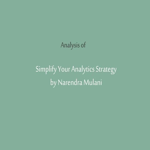 Simple analytics