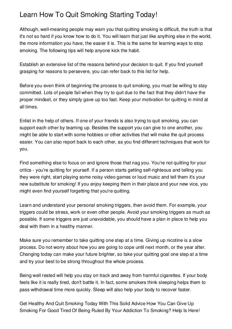 learn how to quit