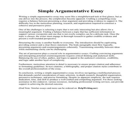 Simple Argumentative Essay