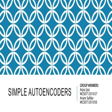 Simple auto encoder | PPT