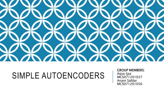 Simple auto encoder