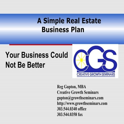 Simple, proven real estate business plan 