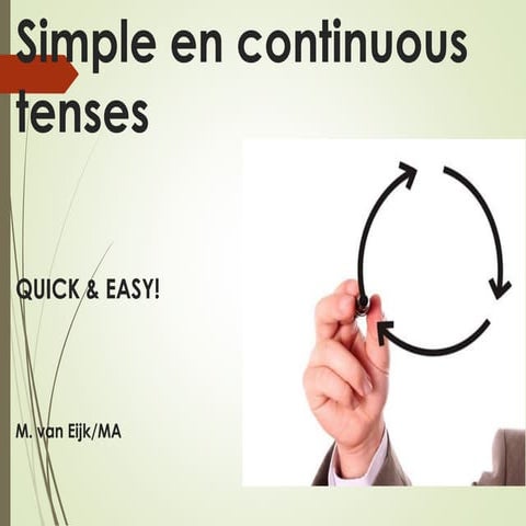 Simple and continuous tenses  M. van Eijk