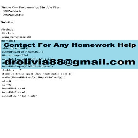 Simple C++ Programming Multiple Files1030Prob2a.txt1030Prob2b..pdf