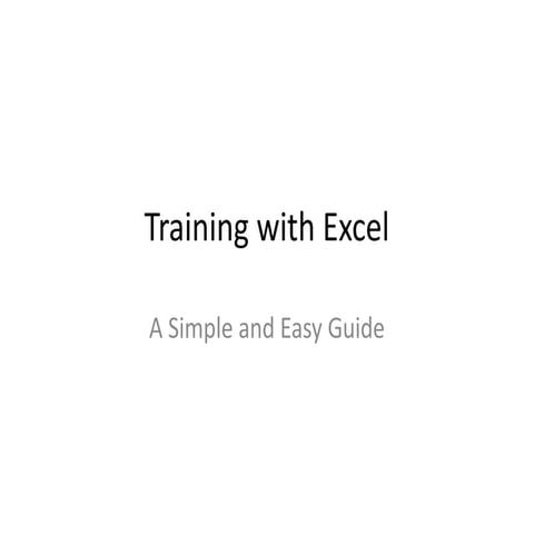 Simple ExcelTraining Presentation On tools