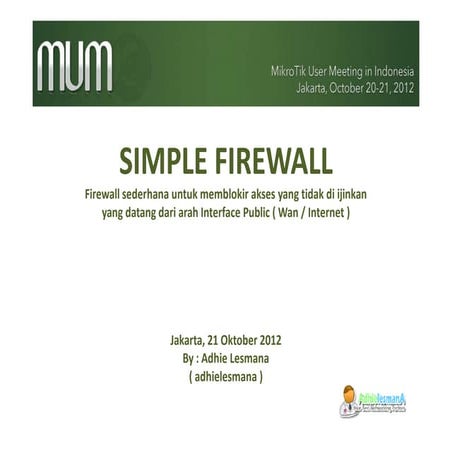 Simple Firewall MikroTik