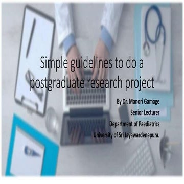 Simple guidelines to do a postgraduate research project  slide share