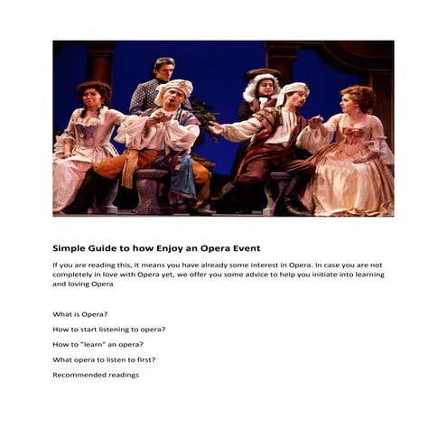 Simple guide to how enjoy an opera event