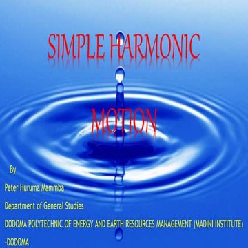 Simple Harmonic Motion
