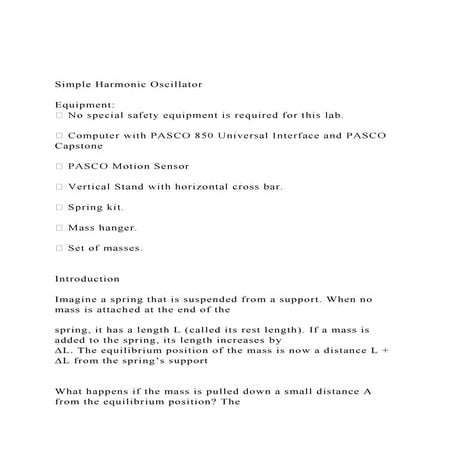 Simple Harmonic Oscillator Equipment  No special safet.docx