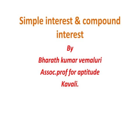 Simple interest & compound interest vedio
