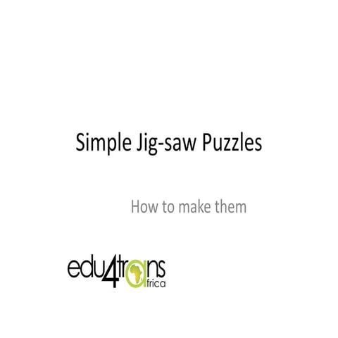 Simple Jig Saw Puzzles - How to make them | PDF