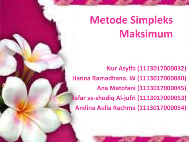 Simpleks maksimum 