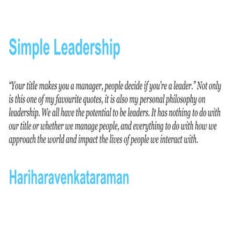 Simple leadership
