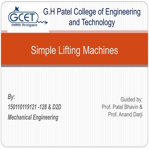 Simple lifting machine