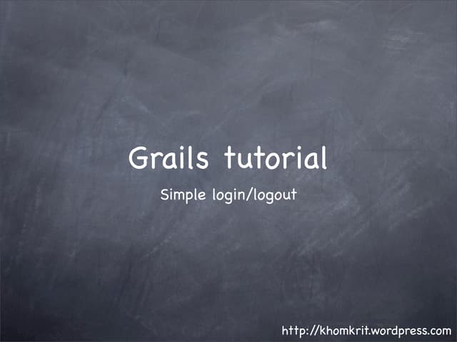 Grails Simple Login