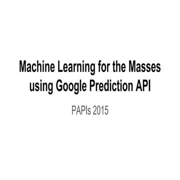 Simple machine learning for the masses - Konstantin Davydov