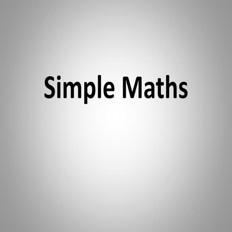 Simple maths