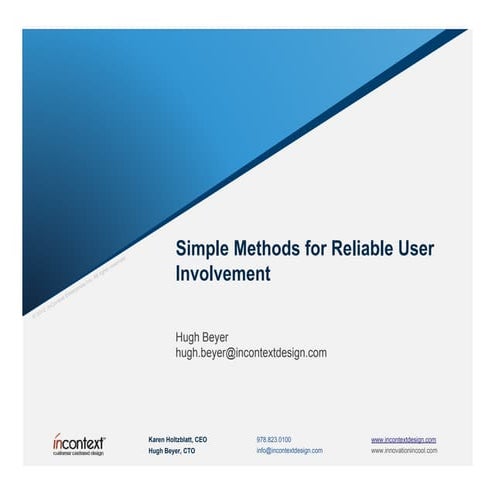 Simple methods for_reliable_user_involvement