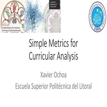 Simple metrics for Curricular Analytics