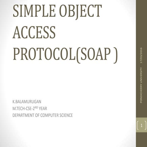 Simple object access protocol(soap ) | PPT