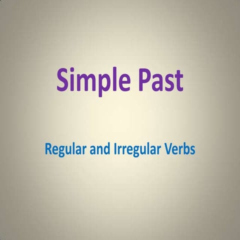 Common time expressions in the past simple | PPTX
