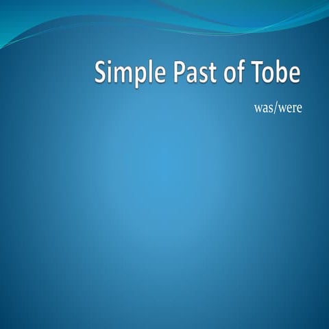 Simple past of tobe - job topic   lesson slides