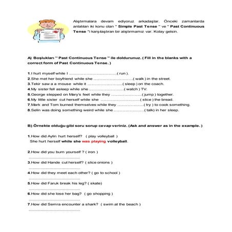 Simple past & past continuous alıştırma