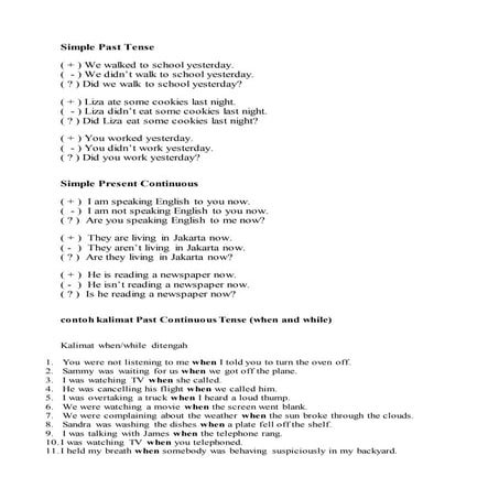 Simple past tense and continuous tense