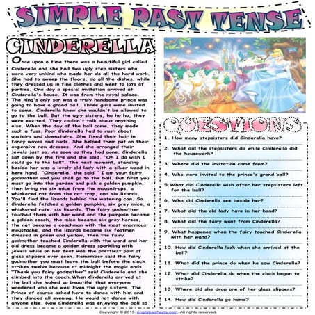 Simple past tense cinderella 1