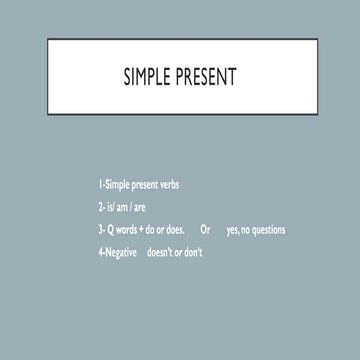 simple present tense ppt for kids , children and adults | PPTX