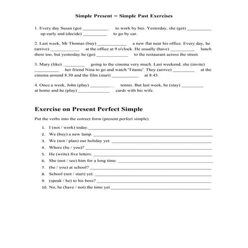 Simple present simple past