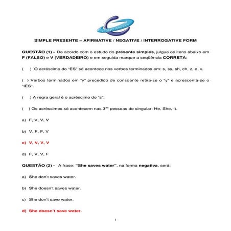 Simple present afirmative_negative_interrogative_form | PDF