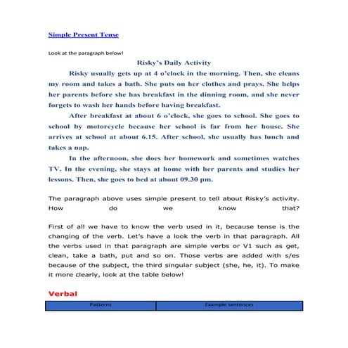 Simple present tense 