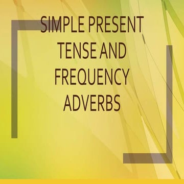 Simple present tense and frequency adverbs form.