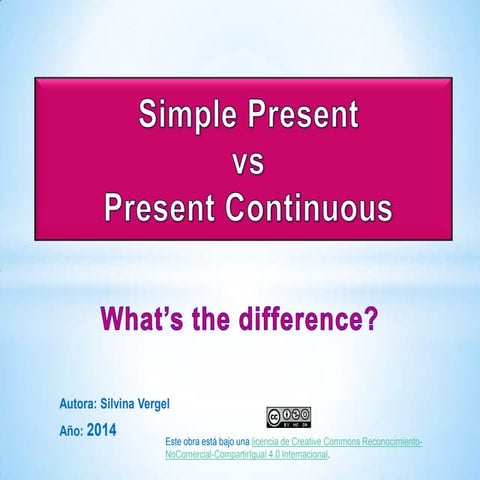 Simple present vs present continuous