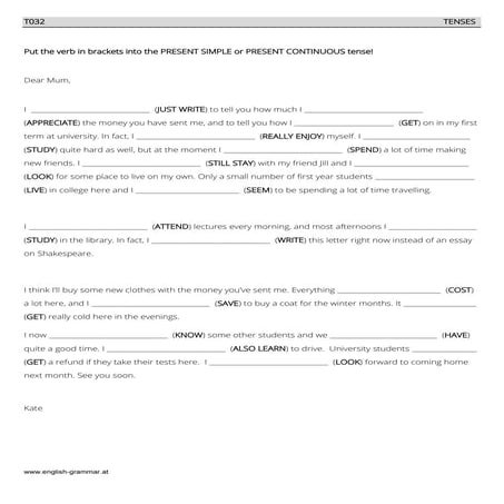 Simple present vs present continuous | PDF