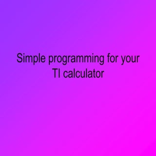Simple programming