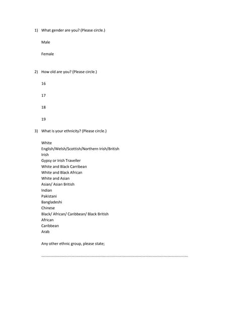 Simple questionnaire