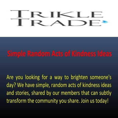 Simple Random Acts of Kindness Ideas