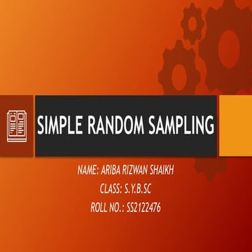 Simple Random Sampling | PPT